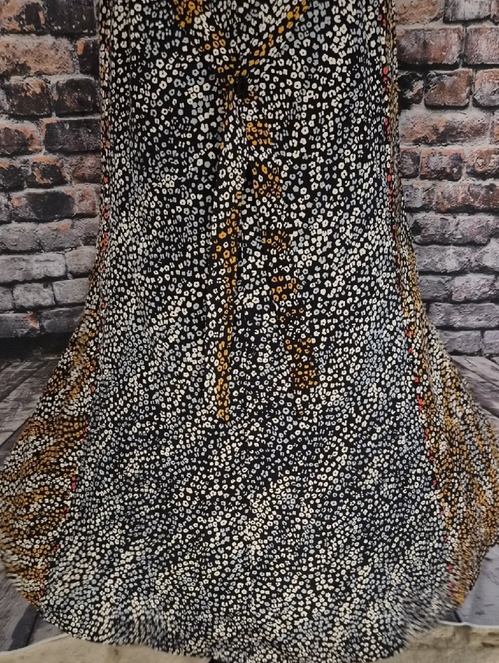 rag & bone Collette 100% Silk Black Maxi Slip Dress with Small Floral Print - Picture 12 of 12